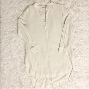 100% Silk Soft Surroundings Off-White Tunic Top XS